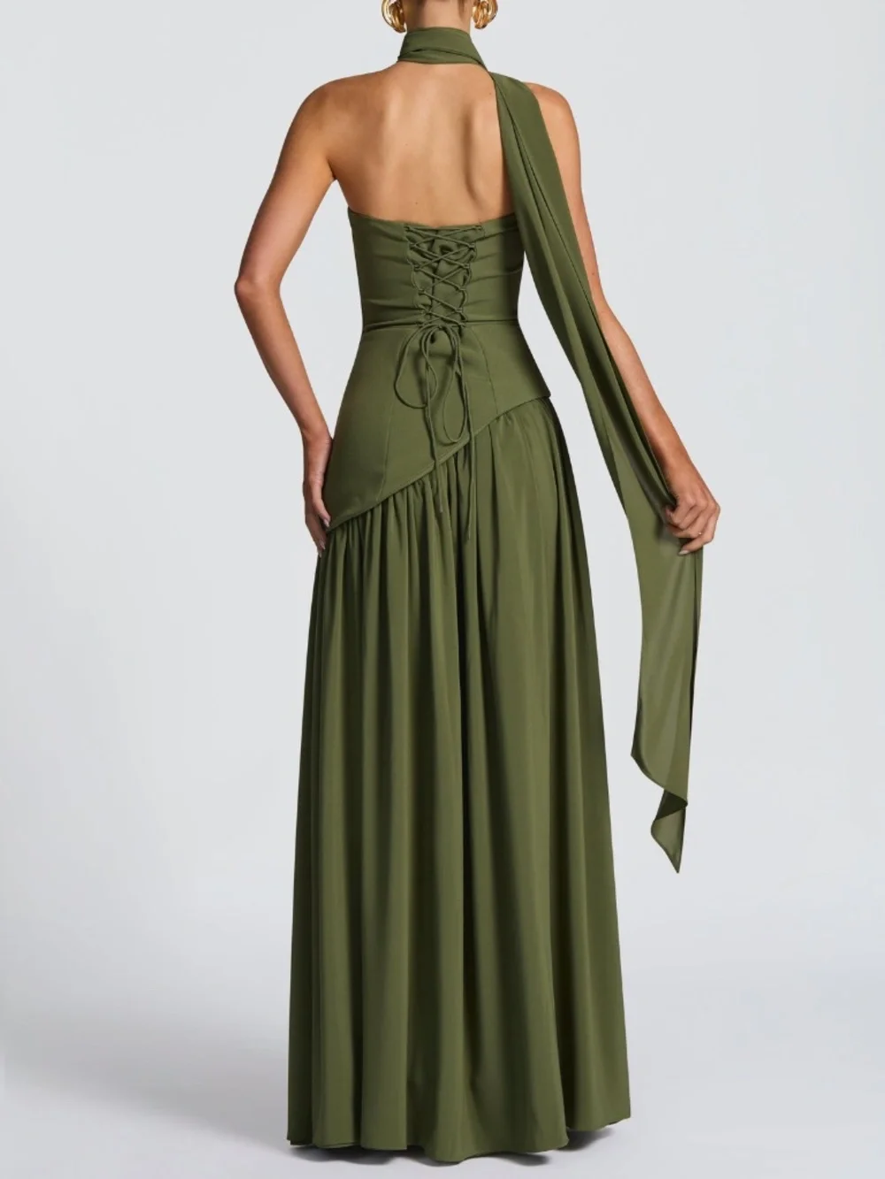Babyboo Fashion Maliyah Maxi Dress NWT Khaki Corset Wedding Guest Formal M - Picture 6 of 16
